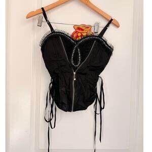 Oh Yes Bustier‎ Black Goth Dark Feminine Vampire Victorian Small Top